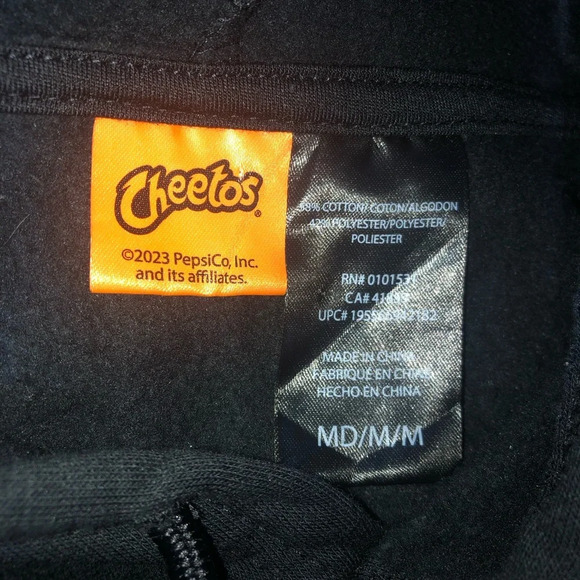 Cheetos Sweatshirt Hoodie Black M Flamin’ Hot Graphic Chester Cheetah - Picture 2 of 8